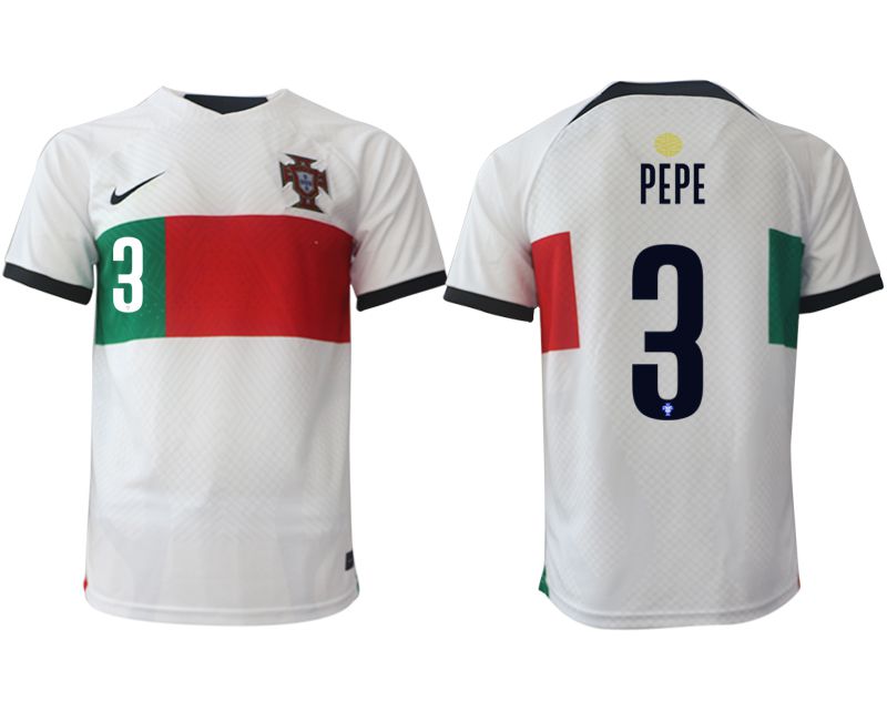 Men 2022 World Cup National Team Portugal away aaa versio white #3 Soccer Jersey